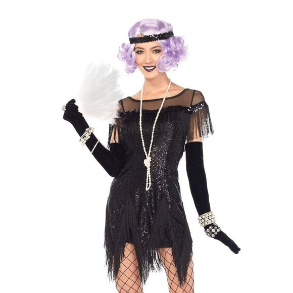 Foxtrot Flirt Flapper Costume, Two Piece 20s-inspired Set - Picture 3 of 4